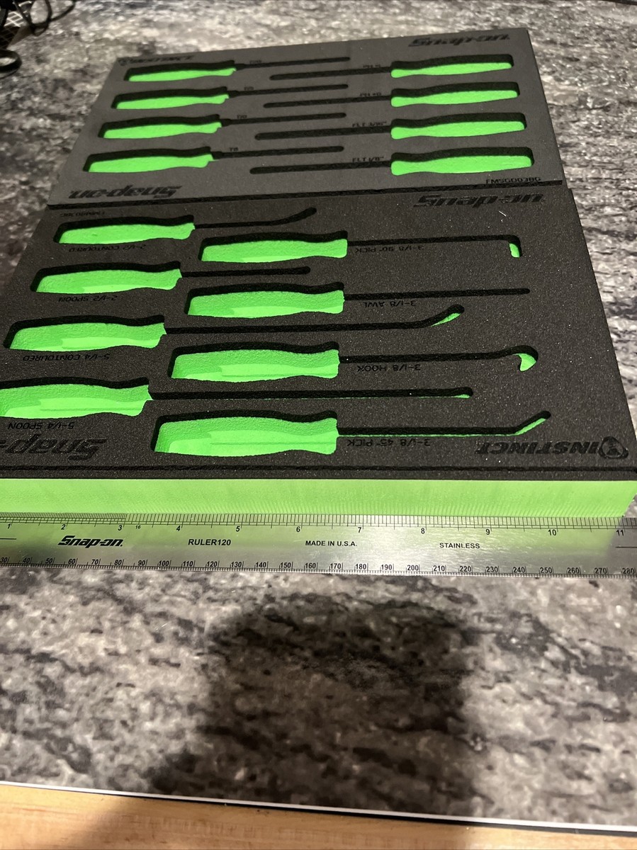 Snap-on 2pc foam organizers for mini screwdriver / pick / seal