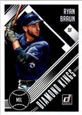 2018 Donruss Diamond Kings #16 Ryan Braun Milwaukee Brewers Blue Background