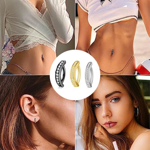 NEW Belly Bars Navel Button Bar Ring Gem Hoop Earrings Body Piercing