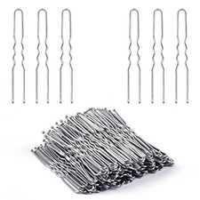 U Shaped Hair Pins, 2.4inch Hair Pins for Women with Storage Box, Silver