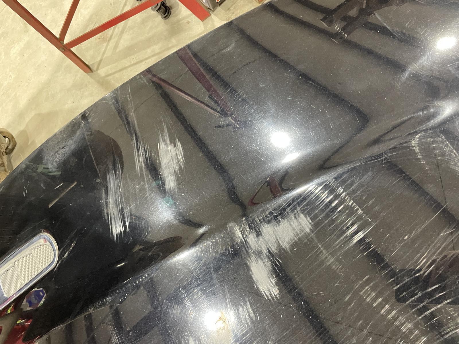 2012 ASTON MARTIN RAPIDE HOOD HEAVY SCRATCHES ALL OVER BLACK BONNET SHELL OEM