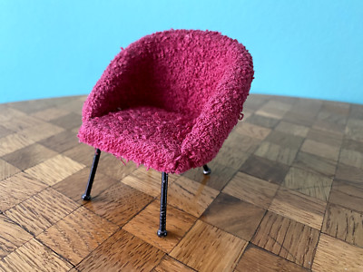 Nagelstuhl Sessel Cocktailsessel rot Rülke Puppenstube 1:12 dollhouse chair