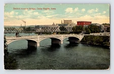 Postcard Iowa Cedar Rapids IA Second Avenue Bridge 1910s Unposted Divided Back