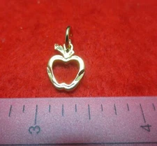 14KT GOLD PLATED BIG APPLE OUTLINE CHARM PENDANT - 2367