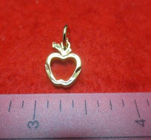 Authentic 14KT GOLD PLATED BIG APPLE OUTLINE CHARM PENDANT - 2367