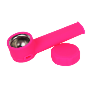 Download Silicone Smoking Pipe, Metal bowl & Cap Lid ~ Hot Pink ~ 3.5 in | eBay