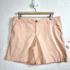 ESPRIT Womens Shorts Size 14 Pastel Apricot Flat Front