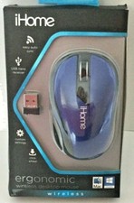 New IHome Ergonomic Wireless Desktop Mouse Blue