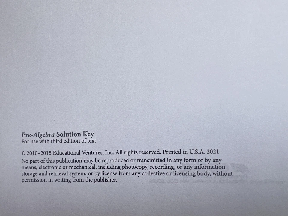Abeka Pre-Algebra Solution Key 8th Grade Spiral Book - Image 3 of 3