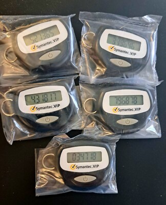 Pack of 5 Symantec VIP token credential ID for 2-factor security code BRAND NEW
