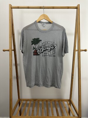 VTG 80s Barq's Root Beer Super Paper Thin Burnout Worn WIP Gray T-Shirt L