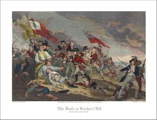 BATTLE OF BUNKER'S HILL hand color 1842 Engraving John Trumbull pinx Gimbrede s
