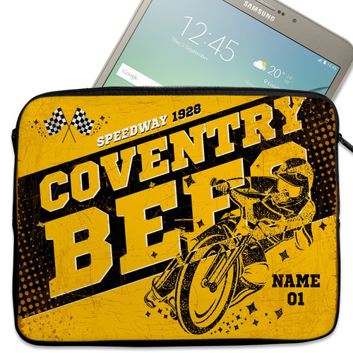 Personalised Speedway Tablet Sleeve Retro Neoprene Case Motorbike Racing Gift - Picture 17 of 41