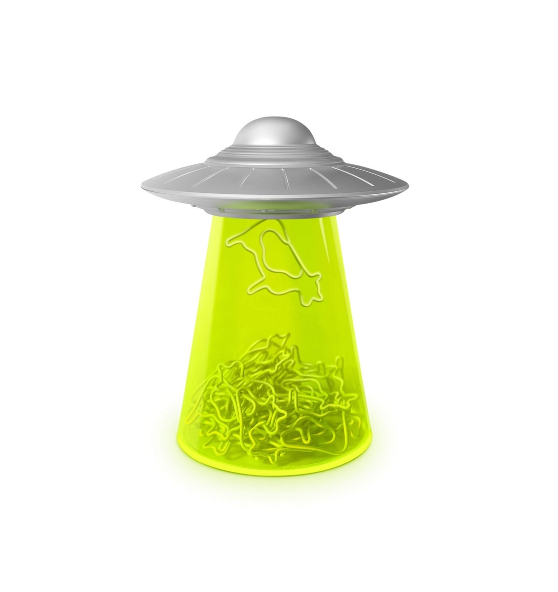 Genuine Fred Filing Saucer Paperclip Dispenser UFO Holder with Cow
