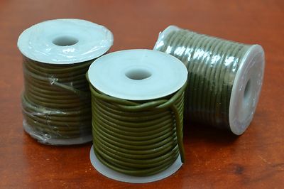 3 ROLLS - 30 METERS GREEN LEATHER BEADING CORD STRING 2MM #T-951