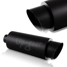 4" Fire Ball Tip 3" Inlet Black Stainless Racing Weld Exhaust Muffler+Silencer