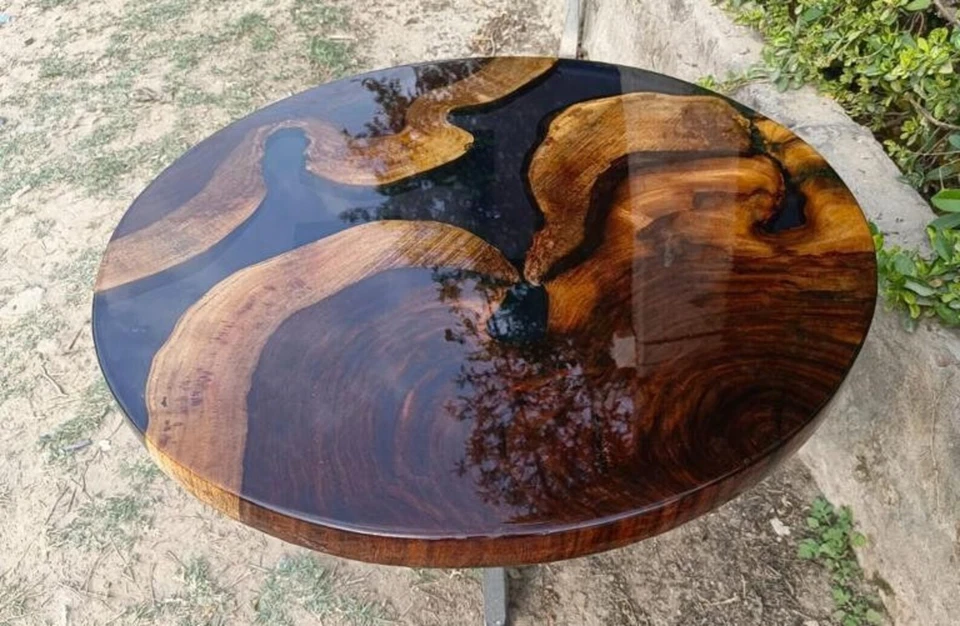 Round Table top , Epoxy Coffee Table, Outdoor Resin Table, Hallway Dine Table - Image 3 of 4
