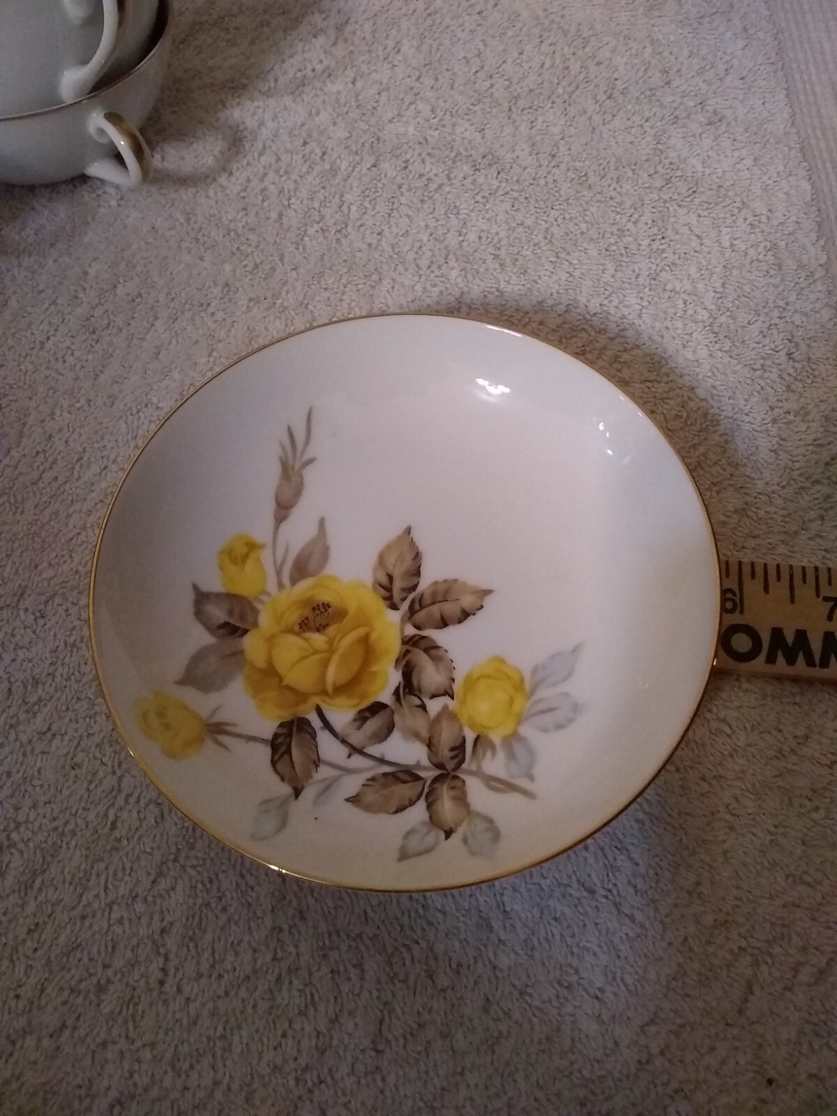 Sango Cotillion Yellow Rose Gold Trim Dinnerware Free Shippi