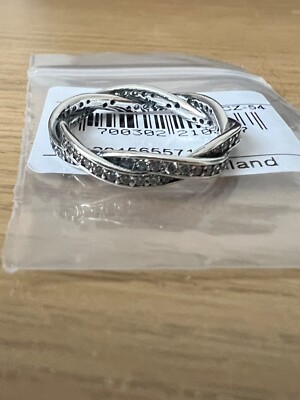 Pandora Sparkling Twisted Lines Ring 190892CZ-54 UK