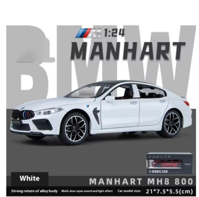1:24 BMW M8 Sports Car Alloy Car Model, Sound and Light Effect Gift Collection