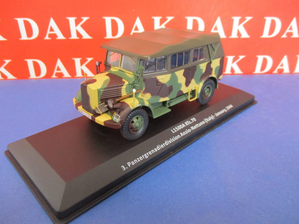 Die cast 1/43 Modellino Auto Mercedes L1500A Kfz.70 3 Panzerdivision Anzio 1944 - Immagine 2 di 4