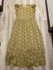 Ann Taylor Women’s Small Tall Yellow Tropical Palm Floral Flowy Dress