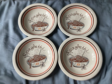 Vintage Set of 4 Spaghetti Deep Bowls Plates Crockery Kitchen Tableware