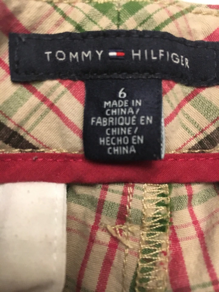 Tommy Hilfiger Talla 6 Mujer Pantalones Cortos a Cuadros Rosa, Verde, Marrón * Foto 4 de 4