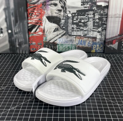 Lacoste Mens Size 11 Croco Dualiste 0922 Slide Open Toe Strap