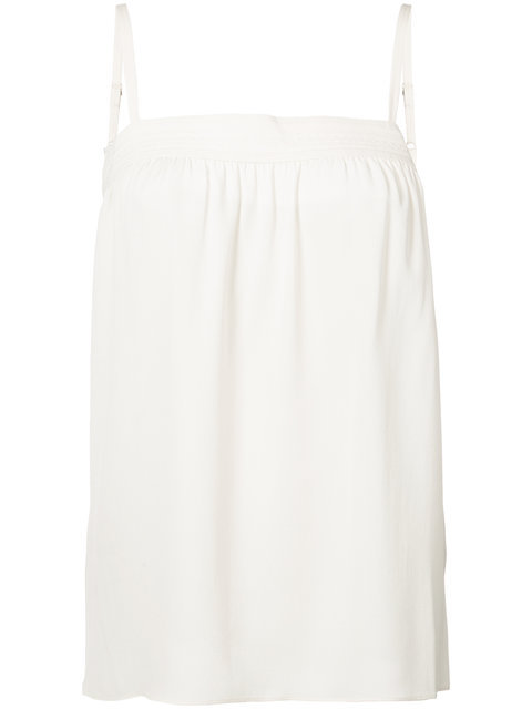 VINCE Embroidered Silk Camisole Top, Small