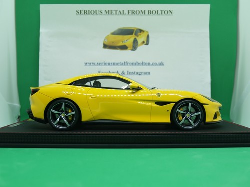 BBR 18197G FERRARI PORTOFINO M SPIDER TETTO CHIUSO GIALLO MODENA SCALA 1:18 - Foto 4 di 12