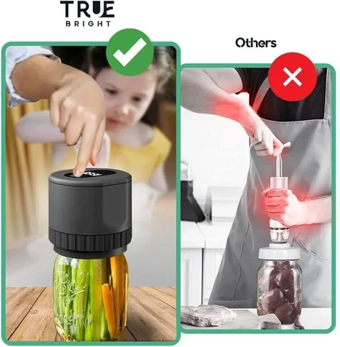 Electric Mason Jar Vacuum Ever Sealer Kit for Wide/ Regular Mouth Jars &10 Lids - Picture 7 of 11