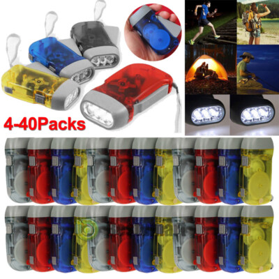 LOT Hand Crank LED Flashlight Hand Press Generator Immediate Light for Emergency