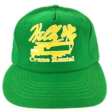 Vtg Kelly Crane Rental Cap Irish Logo All Foam USA Snapback Trucker Baseball Hat