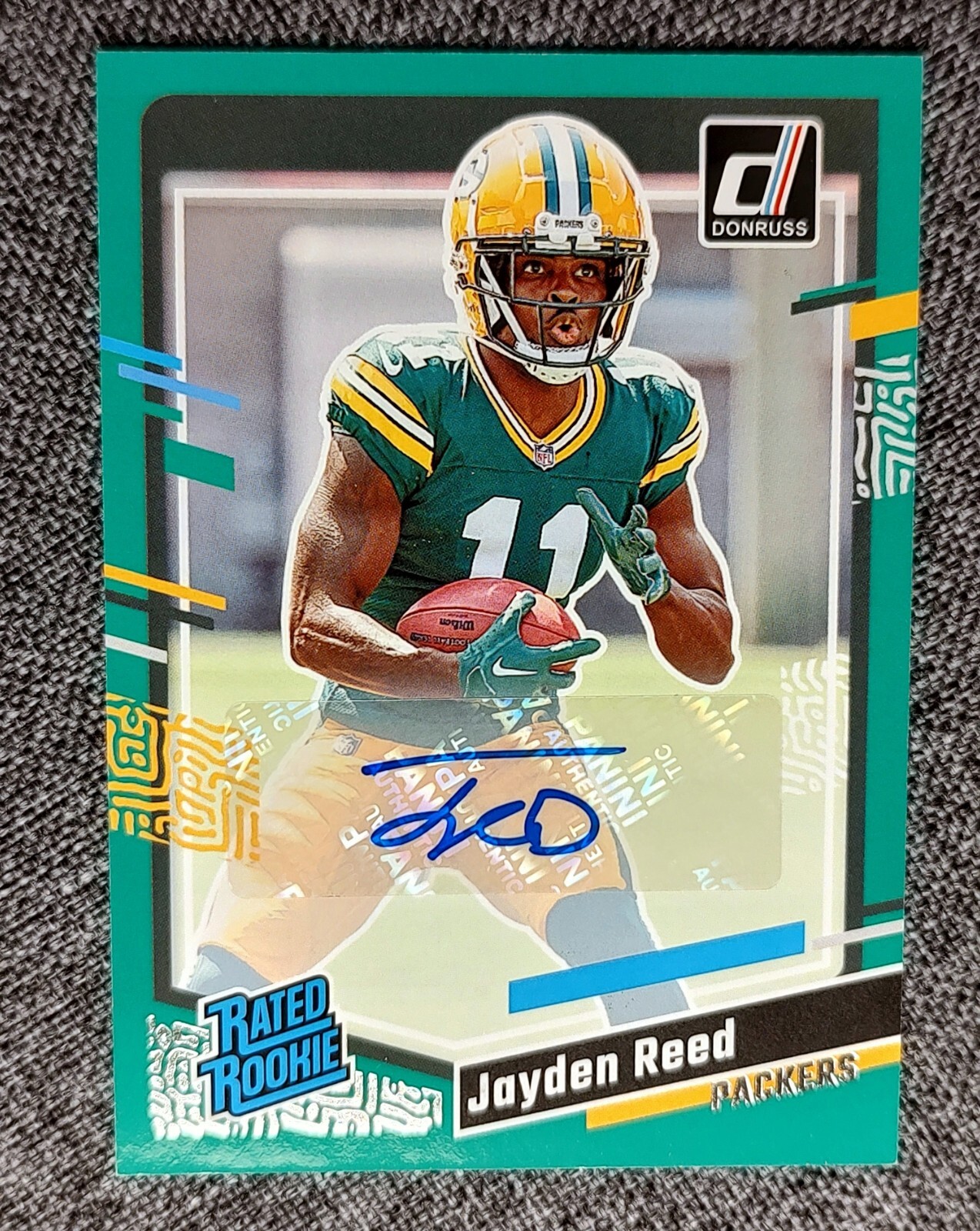 Jayden Reed 2023 Donruss Rated Rookie Green Auto 334 RC Autograph