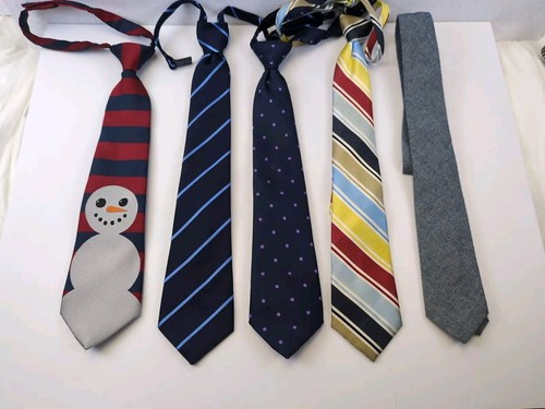 Boys Neck Ties Lot of 5 Size 5-7 Gymboree Children's Place Old Navy Adjustable
