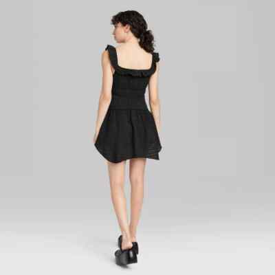 Women's Ruffle Tiered Skater Dress - Wild Fable Black S
