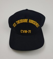 Vintage USS Theodore Roosevelt CVN 71 Battleship Embroidered Hat USA Made Naval