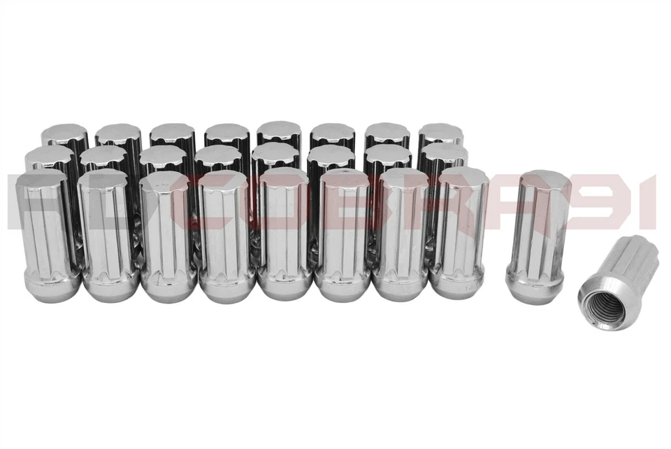 1988-1998 Chevrolet C-1500 Pickup 7 Spline Drive Lug Nuts Chrome M14x1.5 20PC+2K - Image 3 of 4