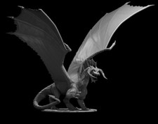 Adult Black Dragon 28mm Scale DND D D Tabletop Miniature