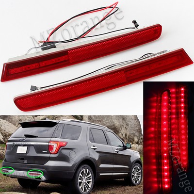 2x Led Bumper Reflectors Rear Taillight Brake Light For 11 15 Ford Explorer Ebay