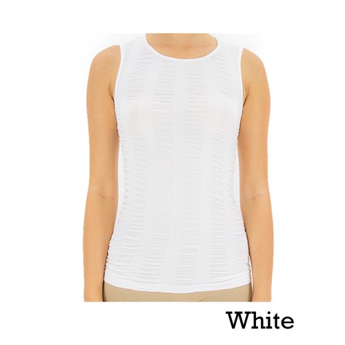Women's Seamless Sleeveless Ruched Tank Top Stretch Spandex Regular Back OneSize - Picture 3 of 8