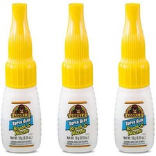 Gorilla 3 Pack 10 Gram Super Glue with Brush  Nozzle Applicator, Clear