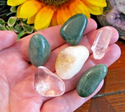 New ''Good Luck & Positivity'' Natural Crystal Healing Stone Set of 6