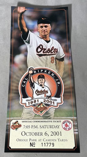 Cal Ripken Jr. Official Commemorative Ticket Oct. 6, 2001 with Lanyard/holder - Picture 2 of 4
