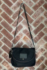 MARC Marc Jacobs Black Purse Fold Over Crossbody Bag Nylon Gold Hardware