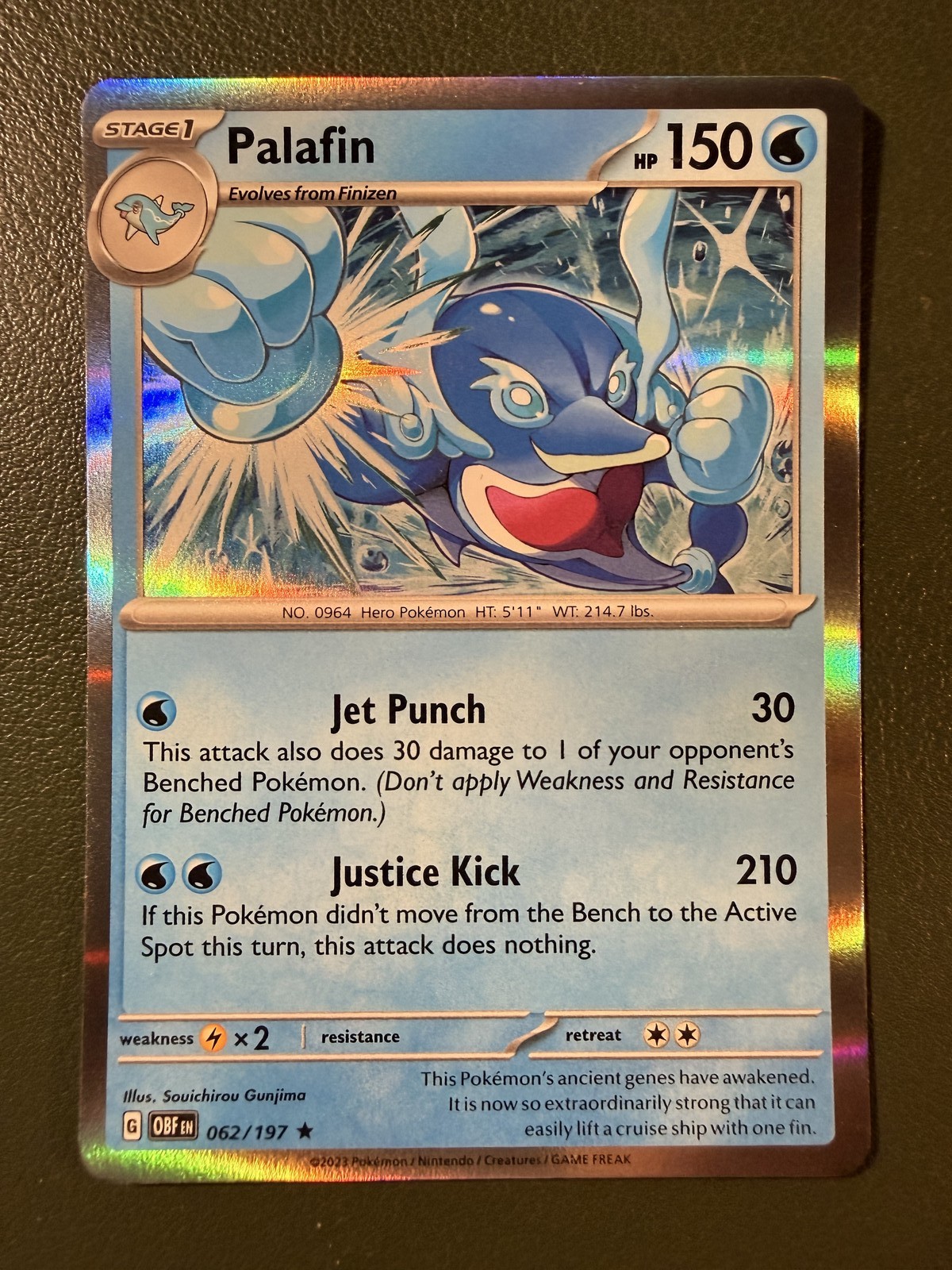 Pokemon TCG Palafin 62/197 Obsidian Flames SV3 Holo NM