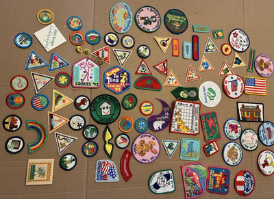 LOT of 88 Pieces 1990's & Y2K GIRL SCOUTS PATCHES And Pins Rare Vintage