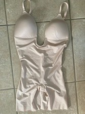 Spanx Bodysuit Womens Large Nude Suit Your Fancy Plunge Bra Low-Back Shapewear
