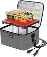 Aotto Portable Oven, Electric Lunch Box Food Heater - 12V/24V/110V 3-In-1 Car Fo
